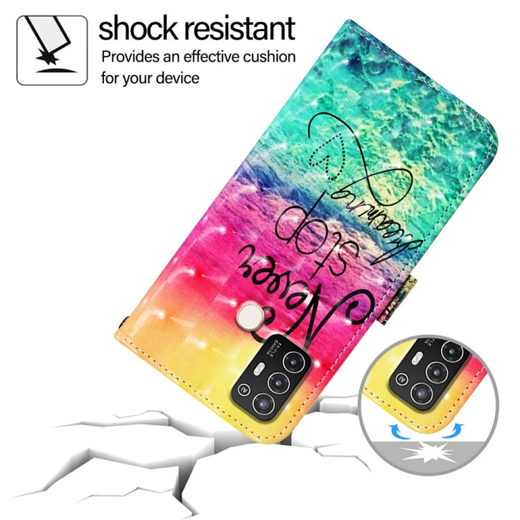 For ZTE Blade A52 3D Painting Horizontal Flip Leather Phone Case
