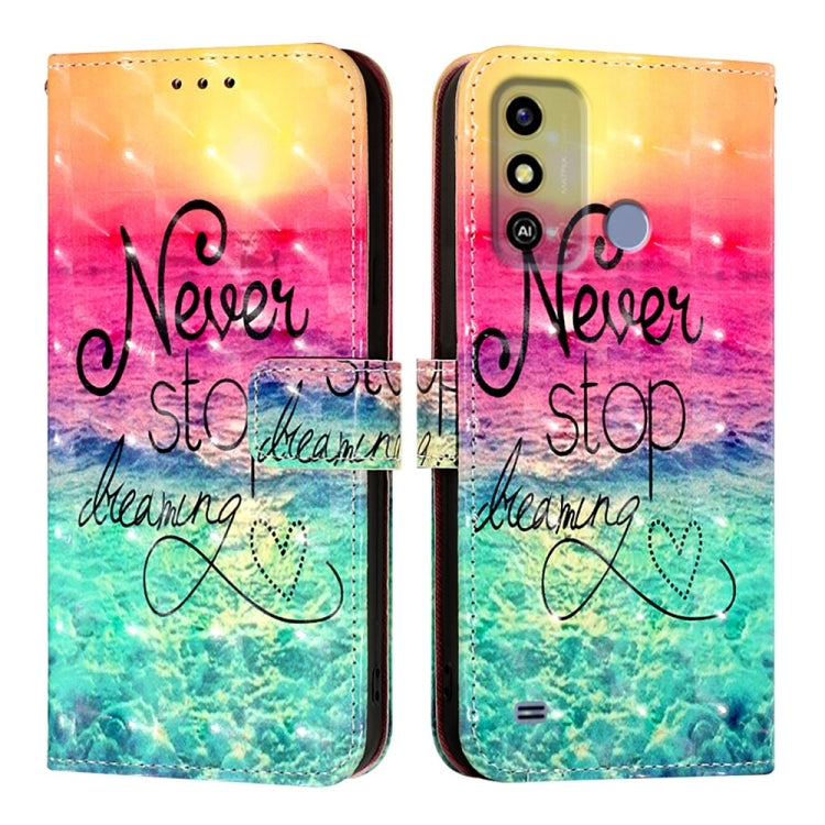 For ZTE Blade A53 3D Painting Horizontal Flip Leather Phone Case