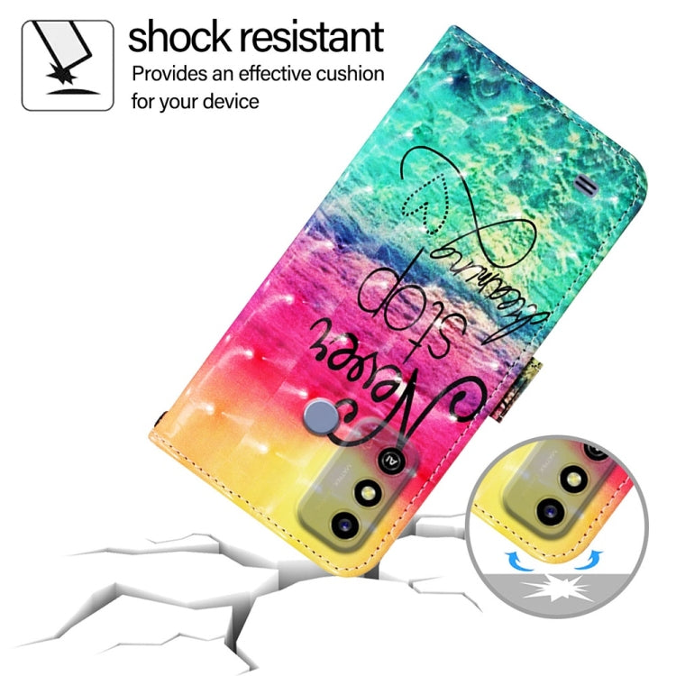 For ZTE Blade A53 3D Painting Horizontal Flip Leather Phone Case