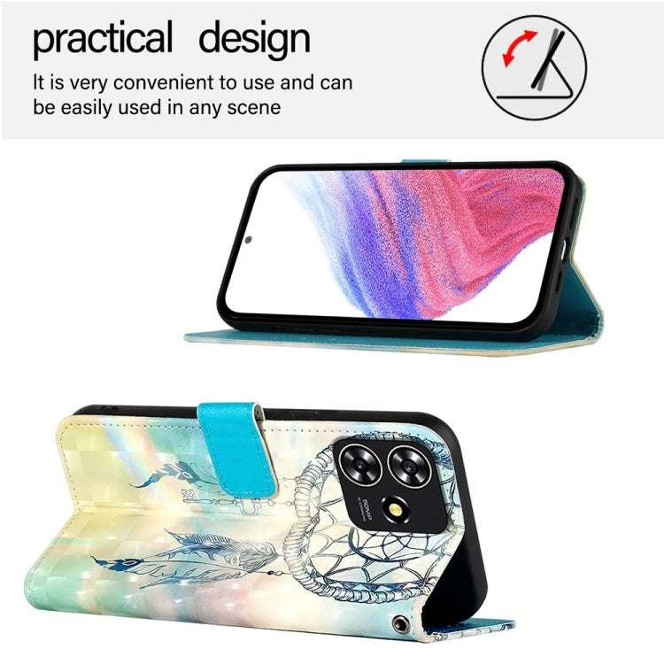 For ZTE Blade A73 4G 3D Painting Horizontal Flip Leather Phone Case