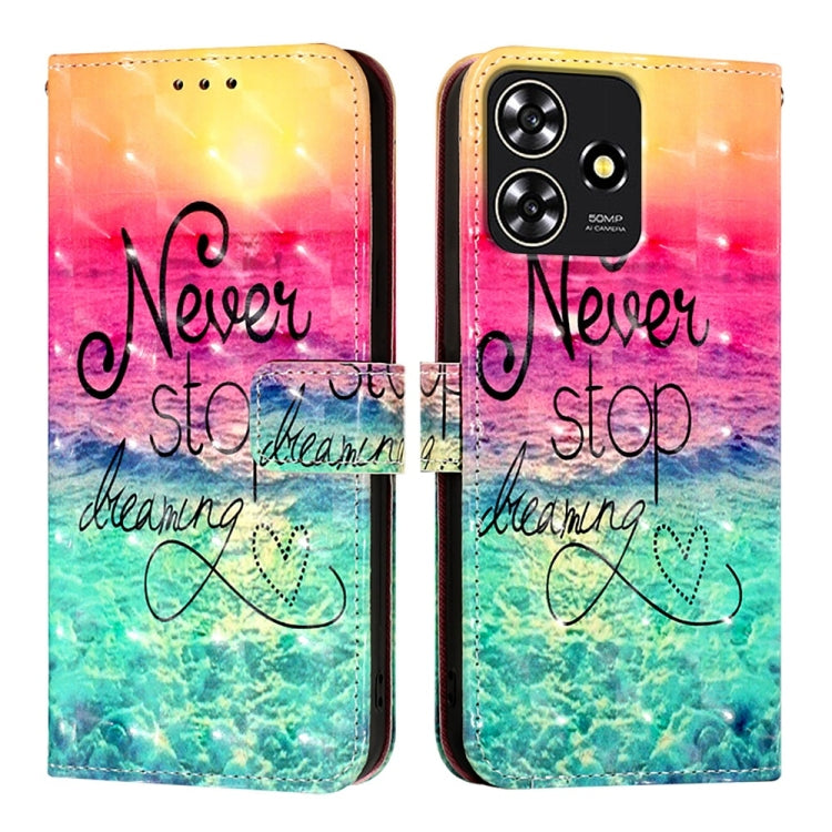 For ZTE Blade A73 4G 3D Painting Horizontal Flip Leather Phone Case