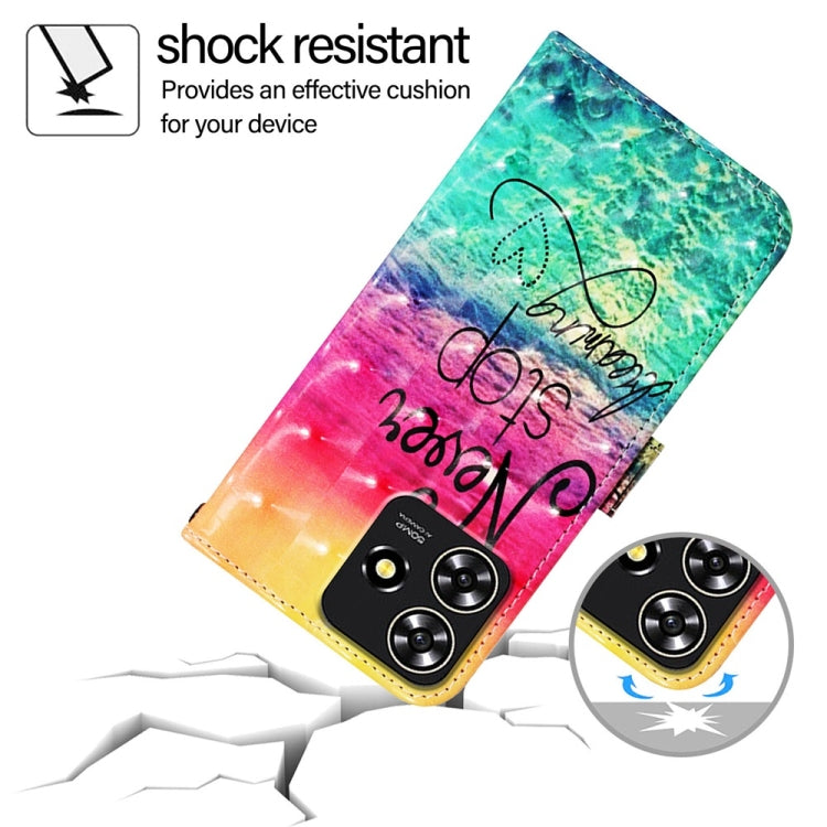For ZTE Blade A73 4G 3D Painting Horizontal Flip Leather Phone Case
