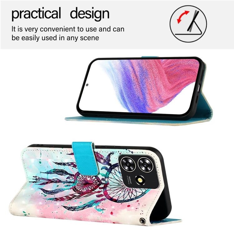 For ZTE Blade A73 4G 3D Painting Horizontal Flip Leather Phone Case