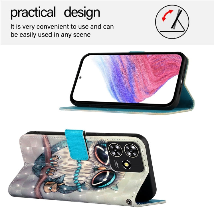 For ZTE Blade A73 4G 3D Painting Horizontal Flip Leather Phone Case