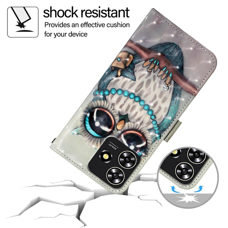 For ZTE Blade A73 4G 3D Painting Horizontal Flip Leather Phone Case