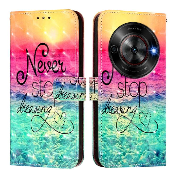 For ZTE Blade A75 5G / Nubia Focus 3D Painting Horizontal Flip Leather Phone Case