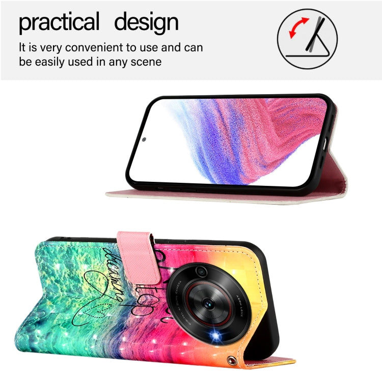 For ZTE Blade A75 5G / Nubia Focus 3D Painting Horizontal Flip Leather Phone Case