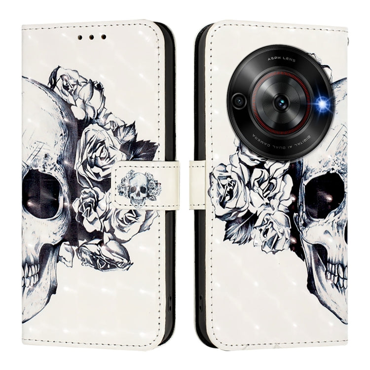 For ZTE Blade A75 5G / Nubia Focus 3D Painting Horizontal Flip Leather Phone Case