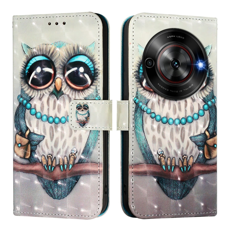 For ZTE Blade A75 5G / Nubia Focus 3D Painting Horizontal Flip Leather Phone Case