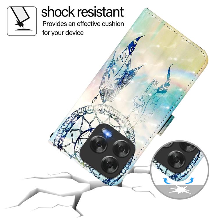 For ZTE Blade V70 Design 3D Painting Horizontal Flip Leather Phone Case