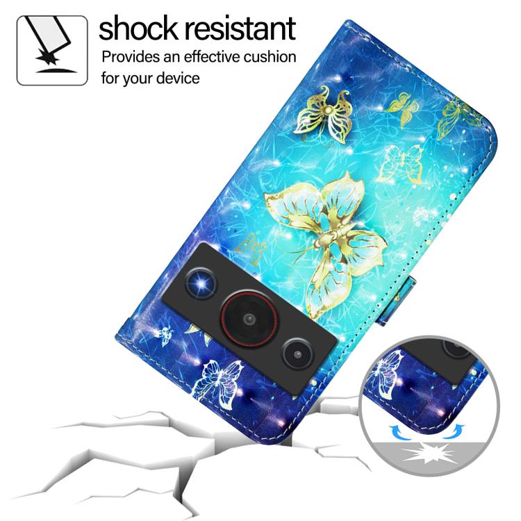 For ZTE Blade A75 Pro / Telstra T-Elite 5G 3D Painting Horizontal Flip Leather Phone Case