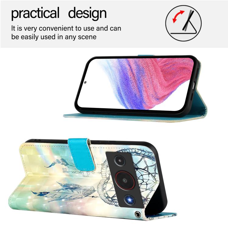 For ZTE Blade A75 Pro / Telstra T-Elite 5G 3D Painting Horizontal Flip Leather Phone Case