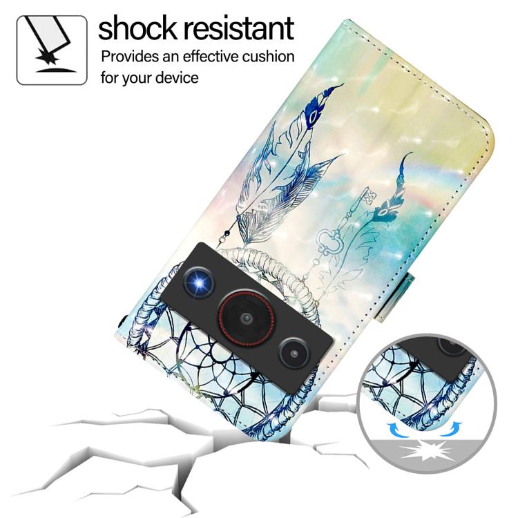 For ZTE Blade A75 Pro / Telstra T-Elite 5G 3D Painting Horizontal Flip Leather Phone Case