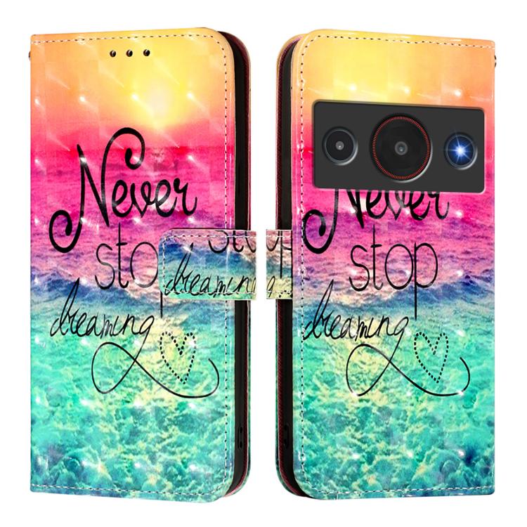 For ZTE Blade A75 Pro / Telstra T-Elite 5G 3D Painting Horizontal Flip Leather Phone Case