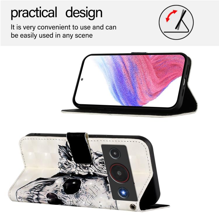 For ZTE Blade A75 Pro / Telstra T-Elite 5G 3D Painting Horizontal Flip Leather Phone Case