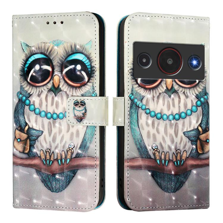 For ZTE Blade A75 Pro / Telstra T-Elite 5G 3D Painting Horizontal Flip Leather Phone Case