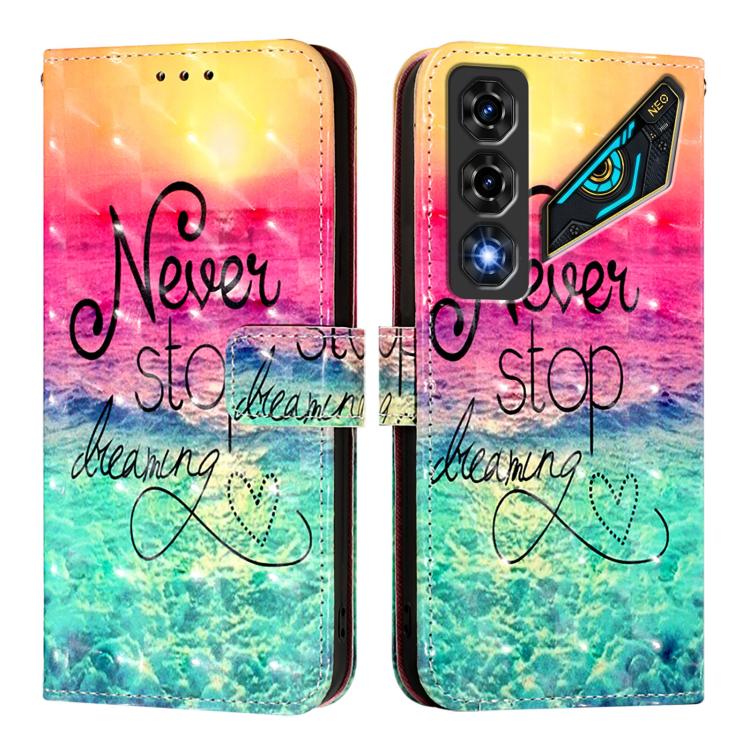 For ZTE nubia Neo 5 5G 3D Painting Horizontal Flip Leather Phone Case