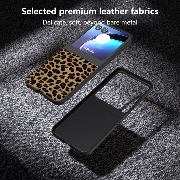 For Motorola Razr 50 Black Edge Leopard Phone Case