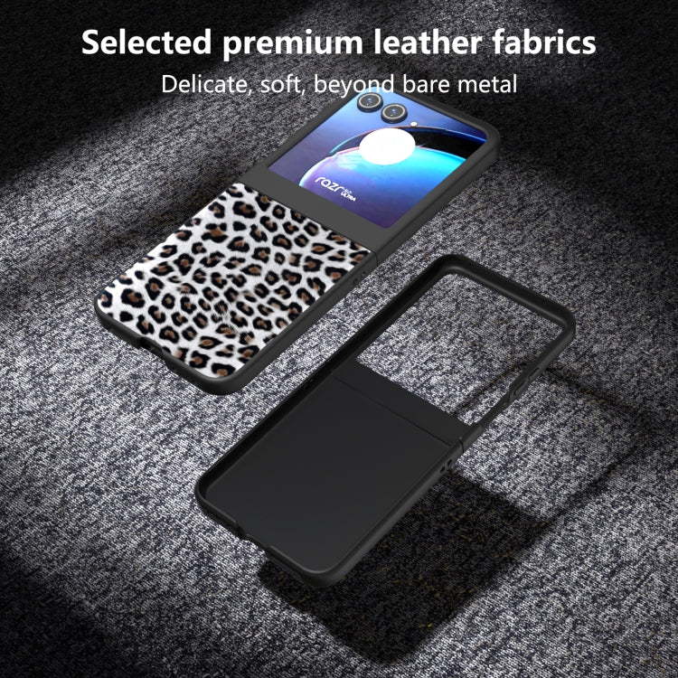For Motorola Razr 50 Black Edge Leopard Phone Case