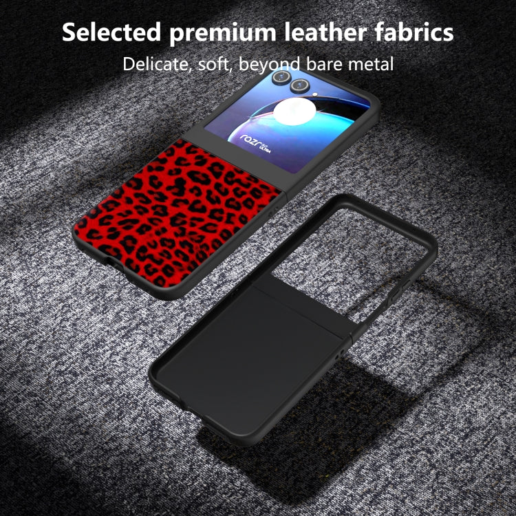 For Motorola Razr 50 Black Edge Leopard Phone Case