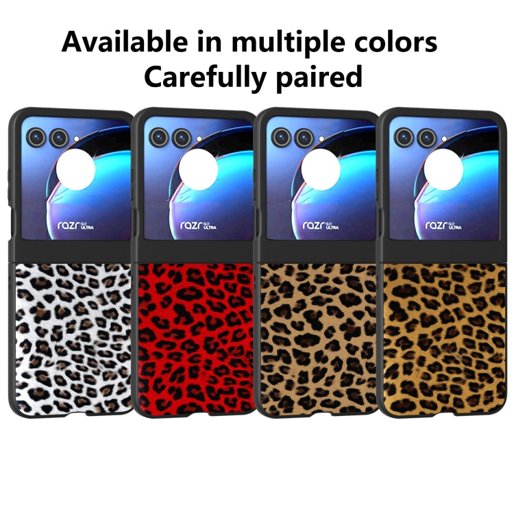 For Motorola Razr 50 Black Edge Leopard Phone Case