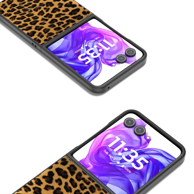 For Motorola Razr 50 Ultra Black Edge Leopard Phone Case