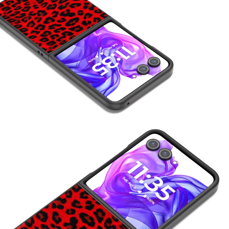 For Motorola Razr 50 Ultra Black Edge Leopard Phone Case
