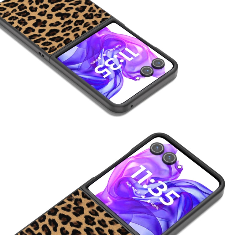For Motorola Razr 50 Ultra Black Edge Leopard Phone Case