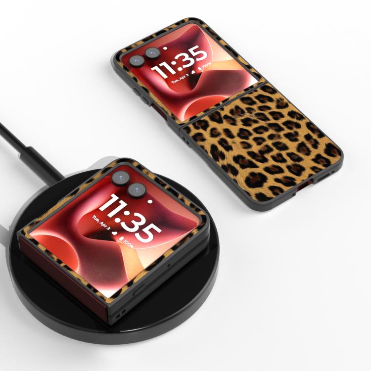 For Motorola Razr 60 Ultra Black Edge Leopard Phone Case