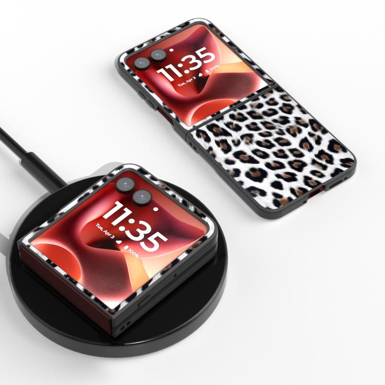 For Motorola Razr 60 Ultra Black Edge Leopard Phone Case