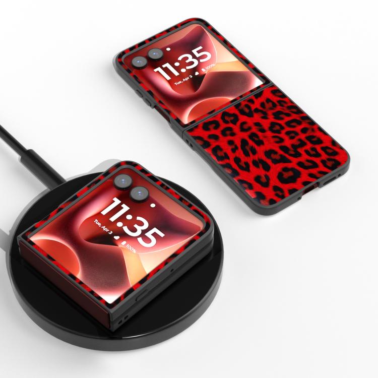 For Motorola Razr 60 Ultra Black Edge Leopard Phone Case