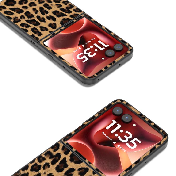 For Motorola Razr 60 Ultra Black Edge Leopard Phone Case