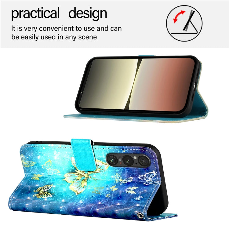 For Sony Xperia 1 V 3D Painting Horizontal Flip Leather Phone Case