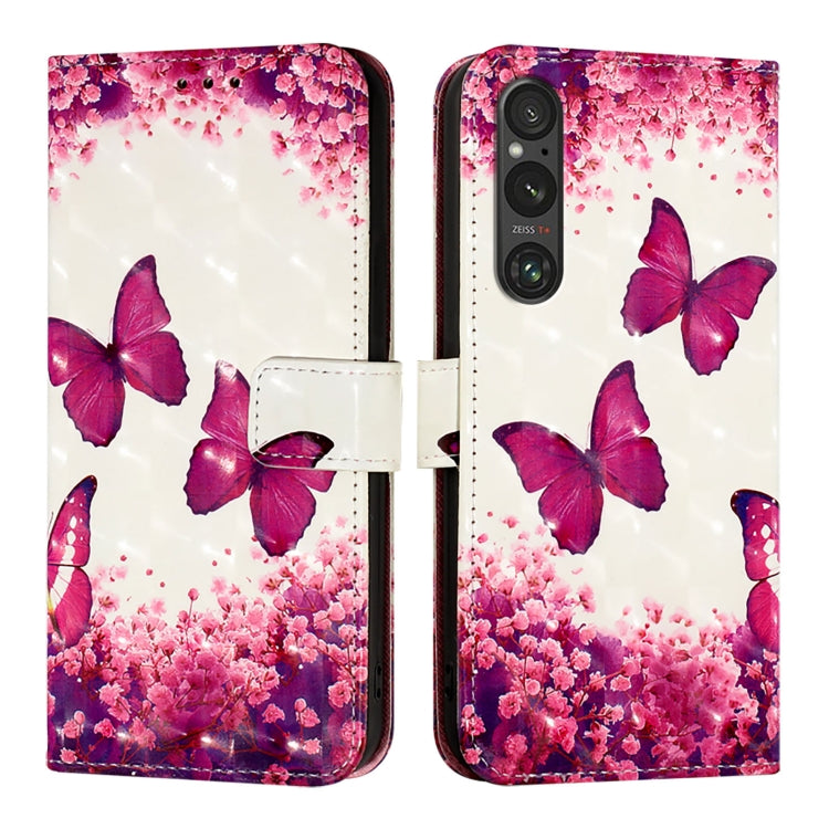 For Sony Xperia 1 V 3D Painting Horizontal Flip Leather Phone Case