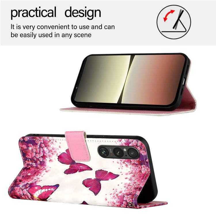 For Sony Xperia 1 V 3D Painting Horizontal Flip Leather Phone Case