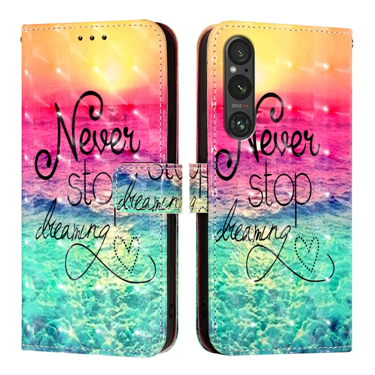 For Sony Xperia 1 V 3D Painting Horizontal Flip Leather Phone Case