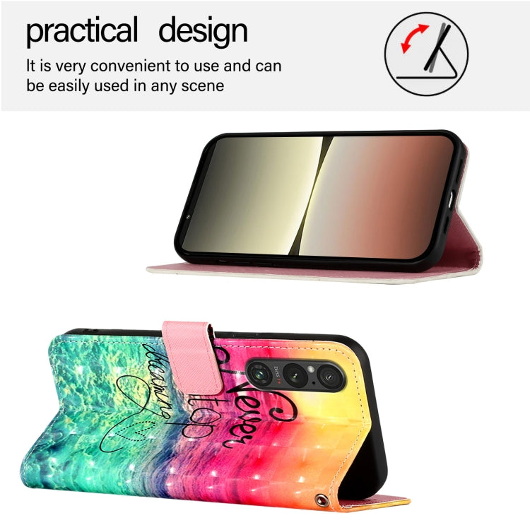 For Sony Xperia 1 V 3D Painting Horizontal Flip Leather Phone Case