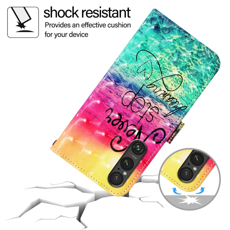 For Sony Xperia 1 V 3D Painting Horizontal Flip Leather Phone Case