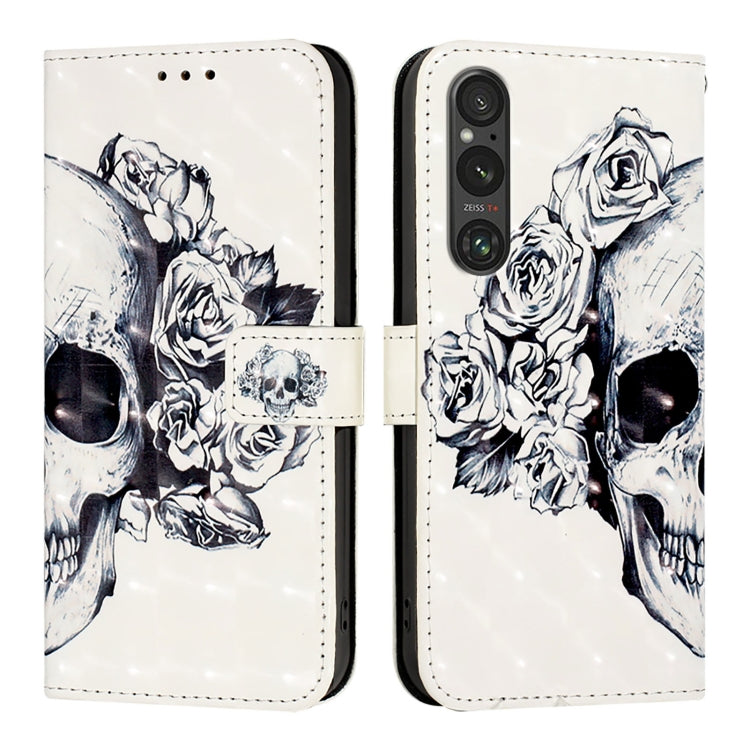 For Sony Xperia 1 V 3D Painting Horizontal Flip Leather Phone Case