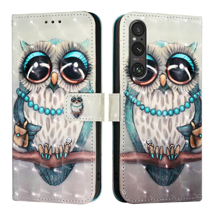 For Sony Xperia 1 V 3D Painting Horizontal Flip Leather Phone Case