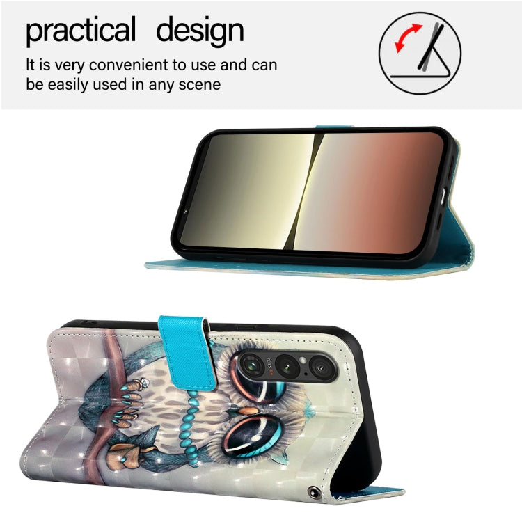 For Sony Xperia 1 V 3D Painting Horizontal Flip Leather Phone Case