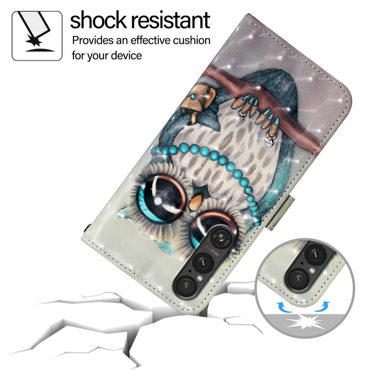 For Sony Xperia 1 V 3D Painting Horizontal Flip Leather Phone Case