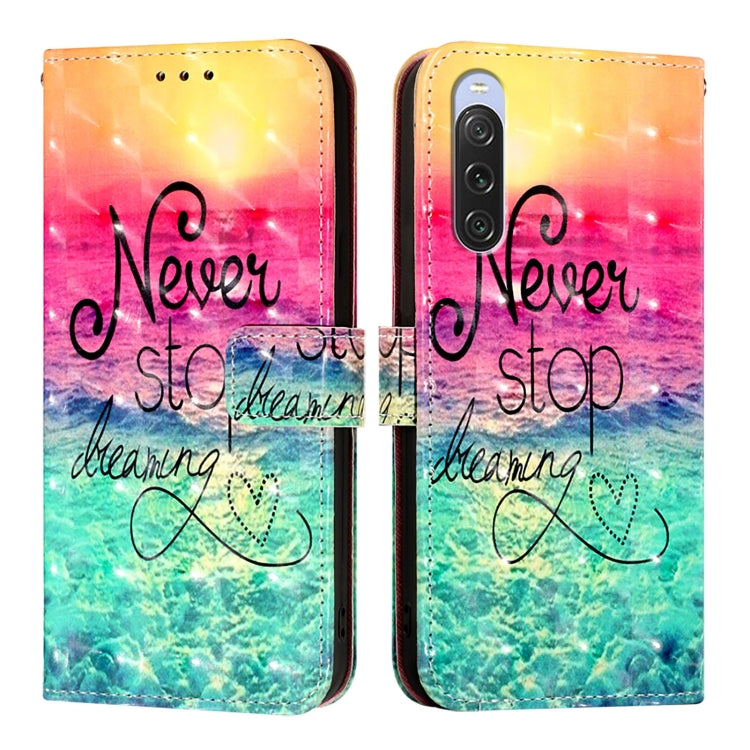 For Sony Xperia 10 V 3D Painting Horizontal Flip Leather Phone Case