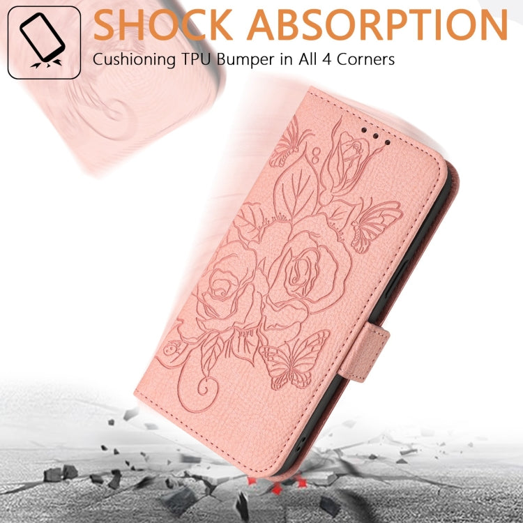 For itel A05s Embossed Rose RFID Anti-theft Leather Phone Case