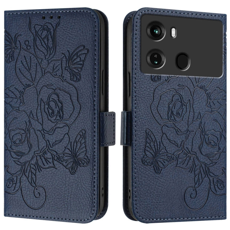 For itel P40 Embossed Rose RFID Anti-theft Leather Phone Case