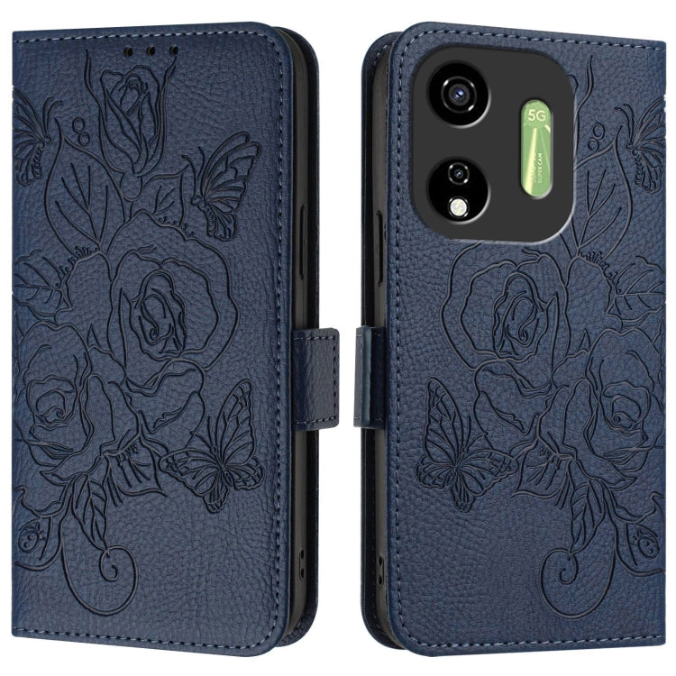 For itel P55 5G Embossed Rose RFID Anti-theft Leather Phone Case