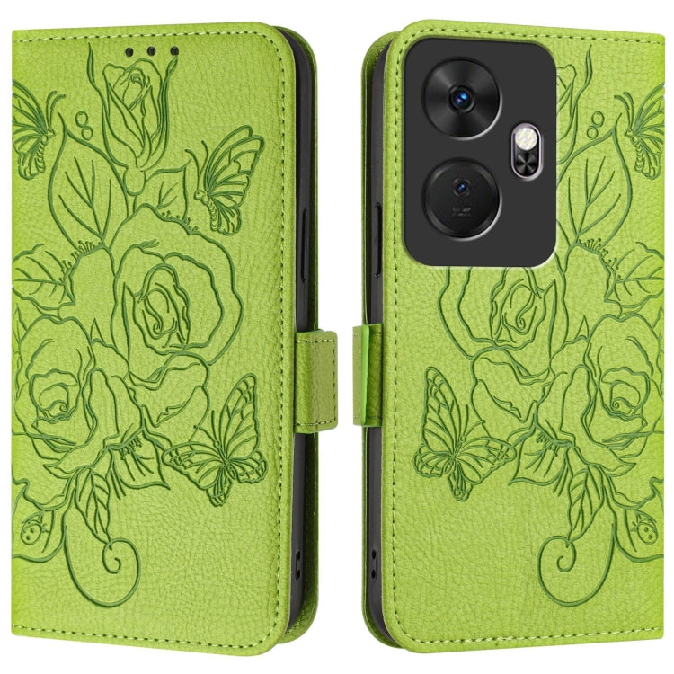 For itel P55+ Embossed Rose RFID Anti-theft Leather Phone Case