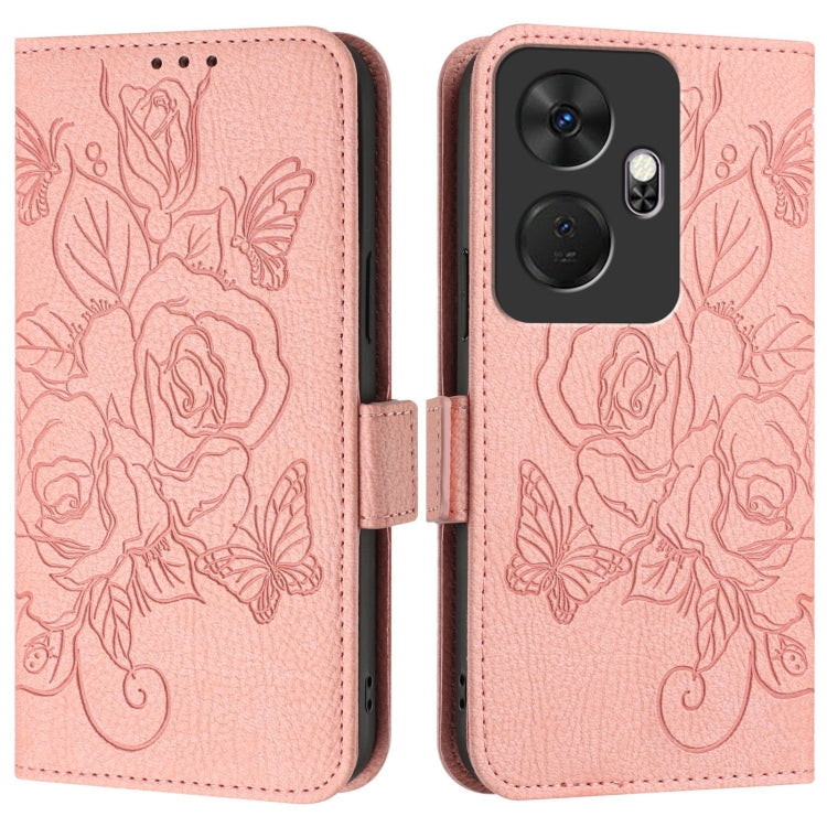 For itel P55+ Embossed Rose RFID Anti-theft Leather Phone Case
