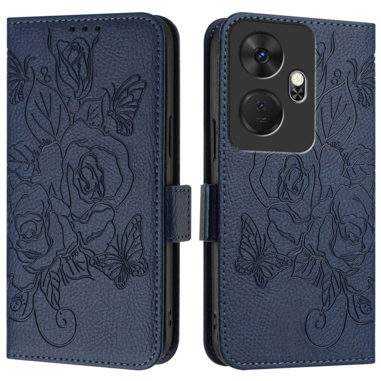 For itel P55+ Embossed Rose RFID Anti-theft Leather Phone Case