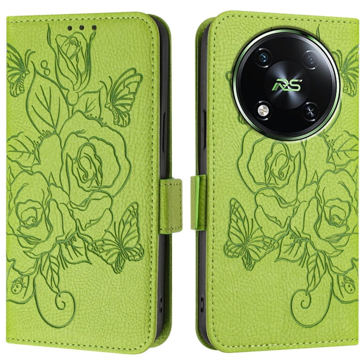 For itel RS4 Embossed Rose RFID Anti-theft Leather Phone Case